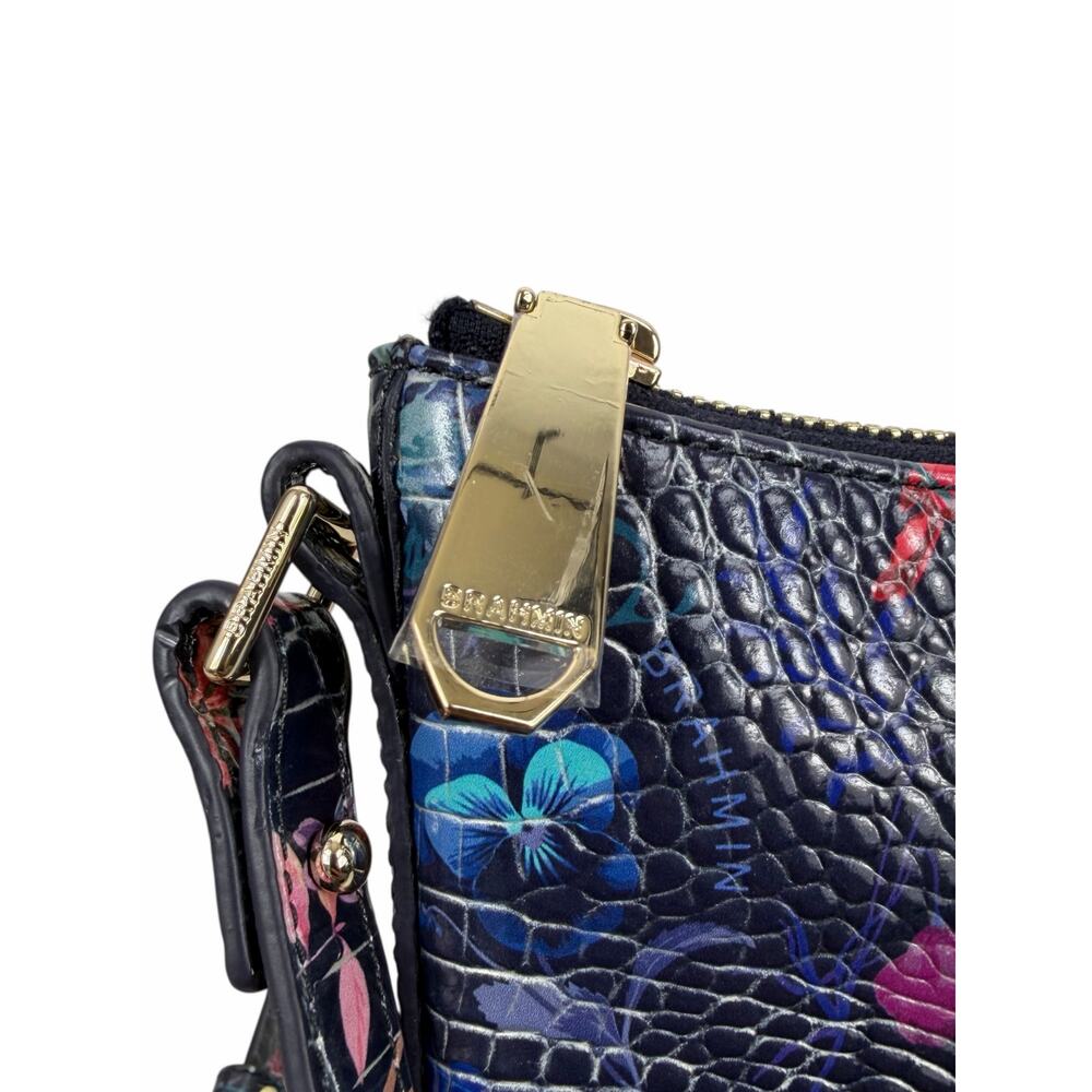 Brahmin Katie Crossbody Bag Folktale Melbourne Blue Floral Crocodile - Picture 13 of 14